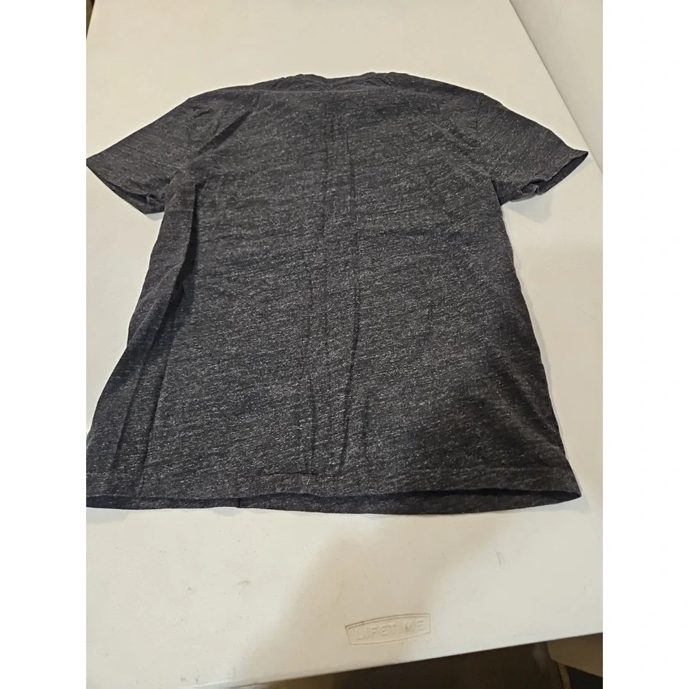 Polo Ralph Lauren V-neck Classic Fit T Shirt Size Small Charcoal White Logo(1359
